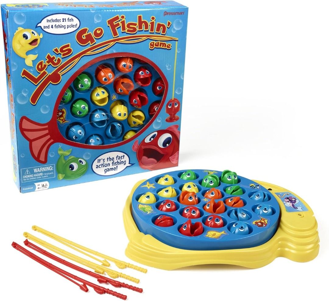 Magnetic Fishing Toys Game Set with 4 Fishing Pole Rod & 21 Fish