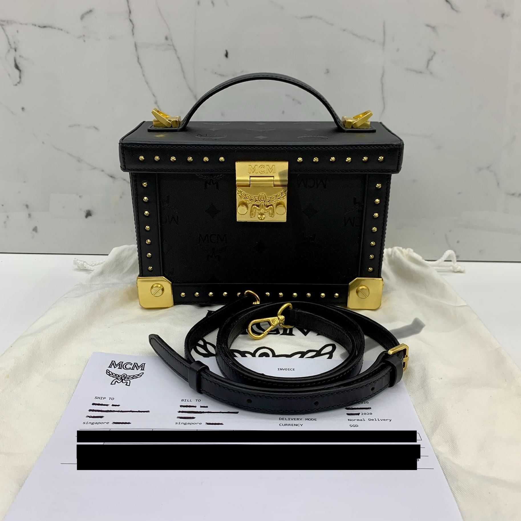 MCM BLACK VANITY TRUNK 2 WAY SHOULDER BAG 237046883 AL Luxury Bags Wallets on Carousell