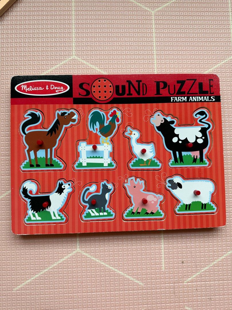 Melissa Doug Wooden Farm Animals Sound Puzzle Babies Kids