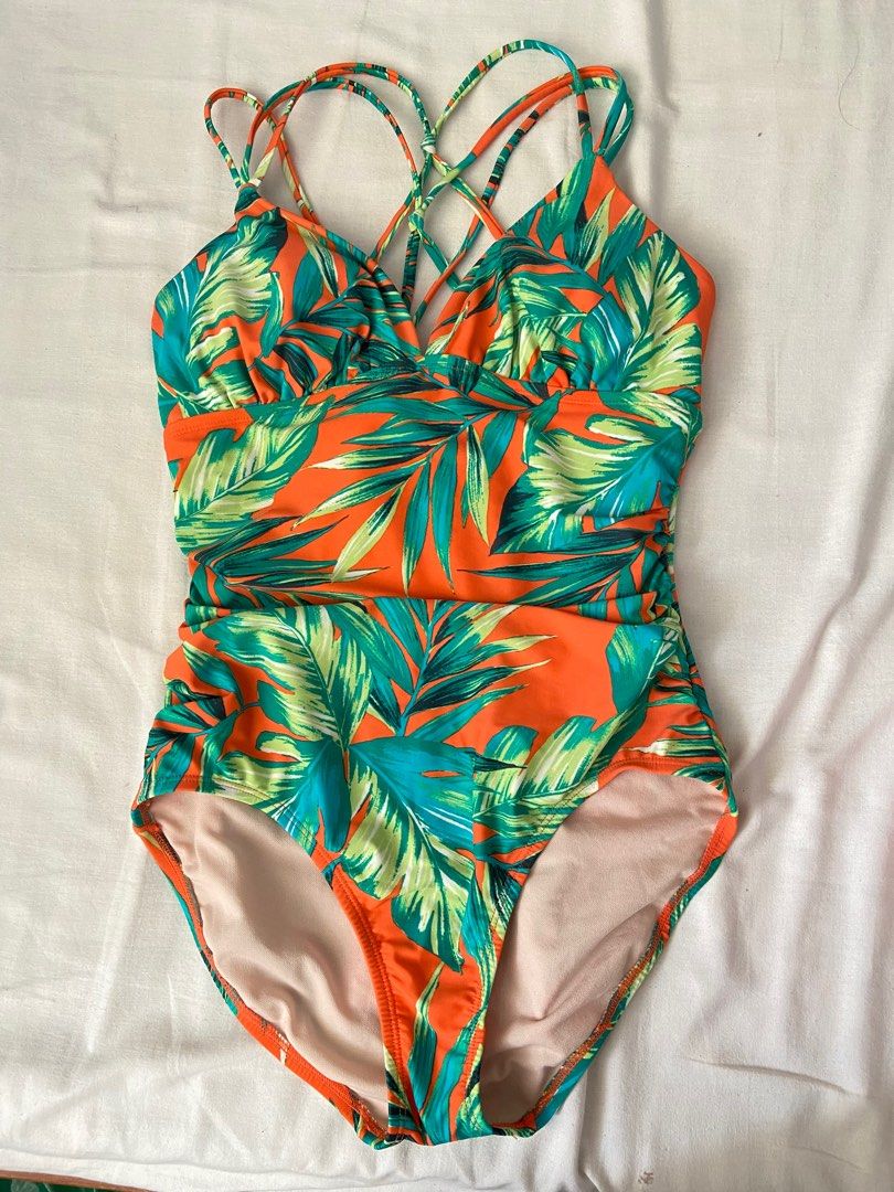 Merona floral Hawaiian one piece body suit Women s Fashion Swimwear Bikinis Swimsuits on Carousell