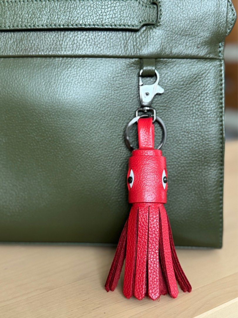 Min Mon Callie Marie Hue Charm Red Leather Keychain