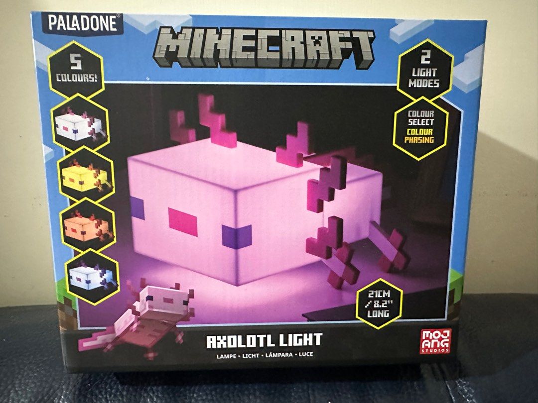 LAMPARA MINECRAFT AXOLOTE