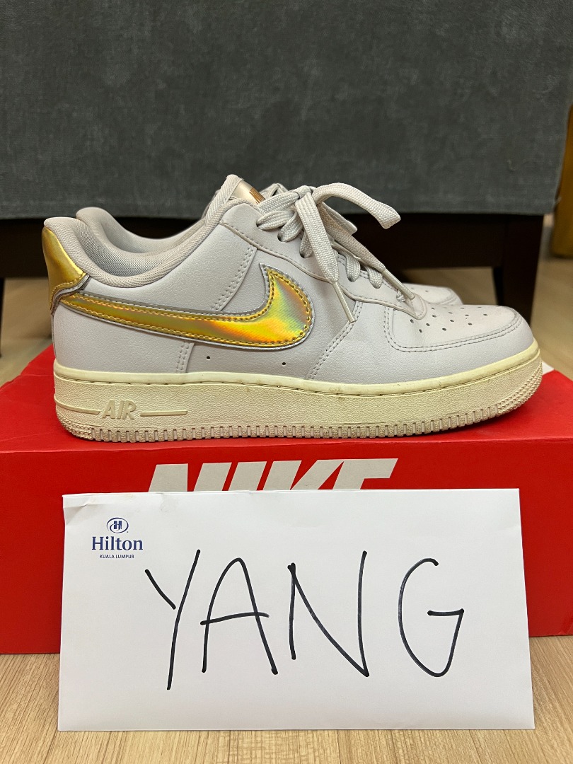 Nike Air Force 1 gold tick Women s Fashion Footwear Sneakers