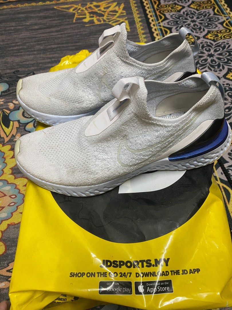 Nike Epic Phantom React Flyknit White Hydrogen Blue Women s Women s Fashion Footwear Sneakers on Carousell