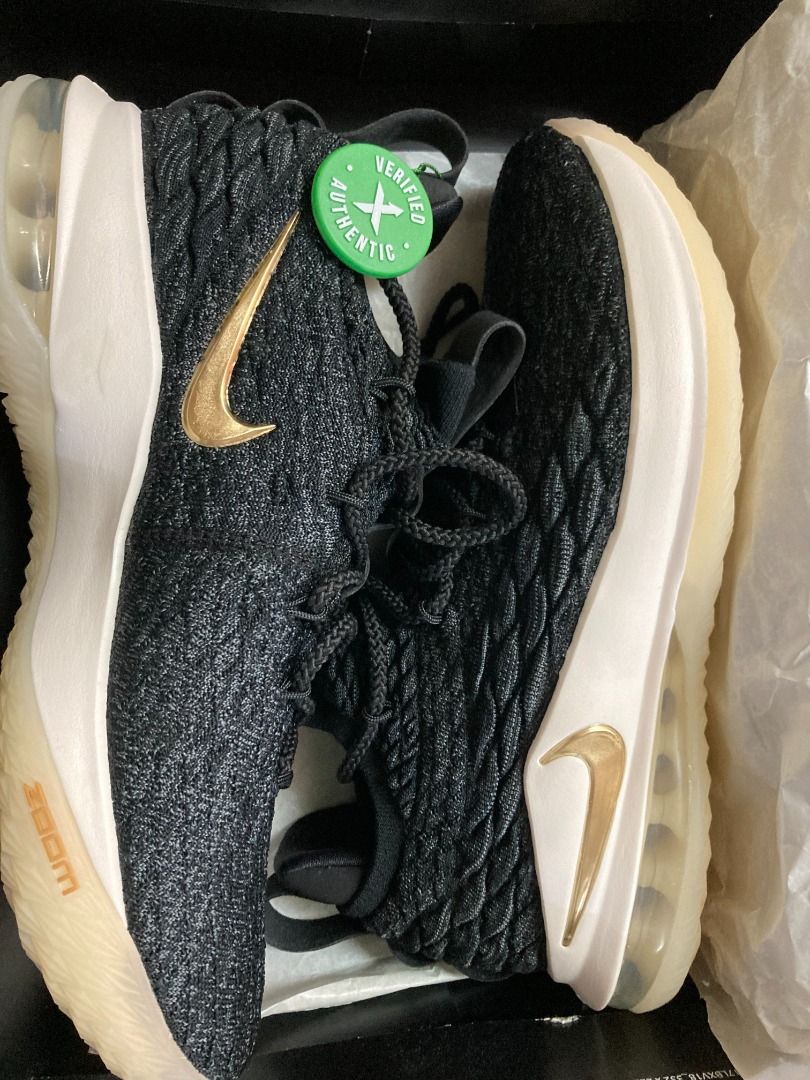 Lebron 15 low black gold shop