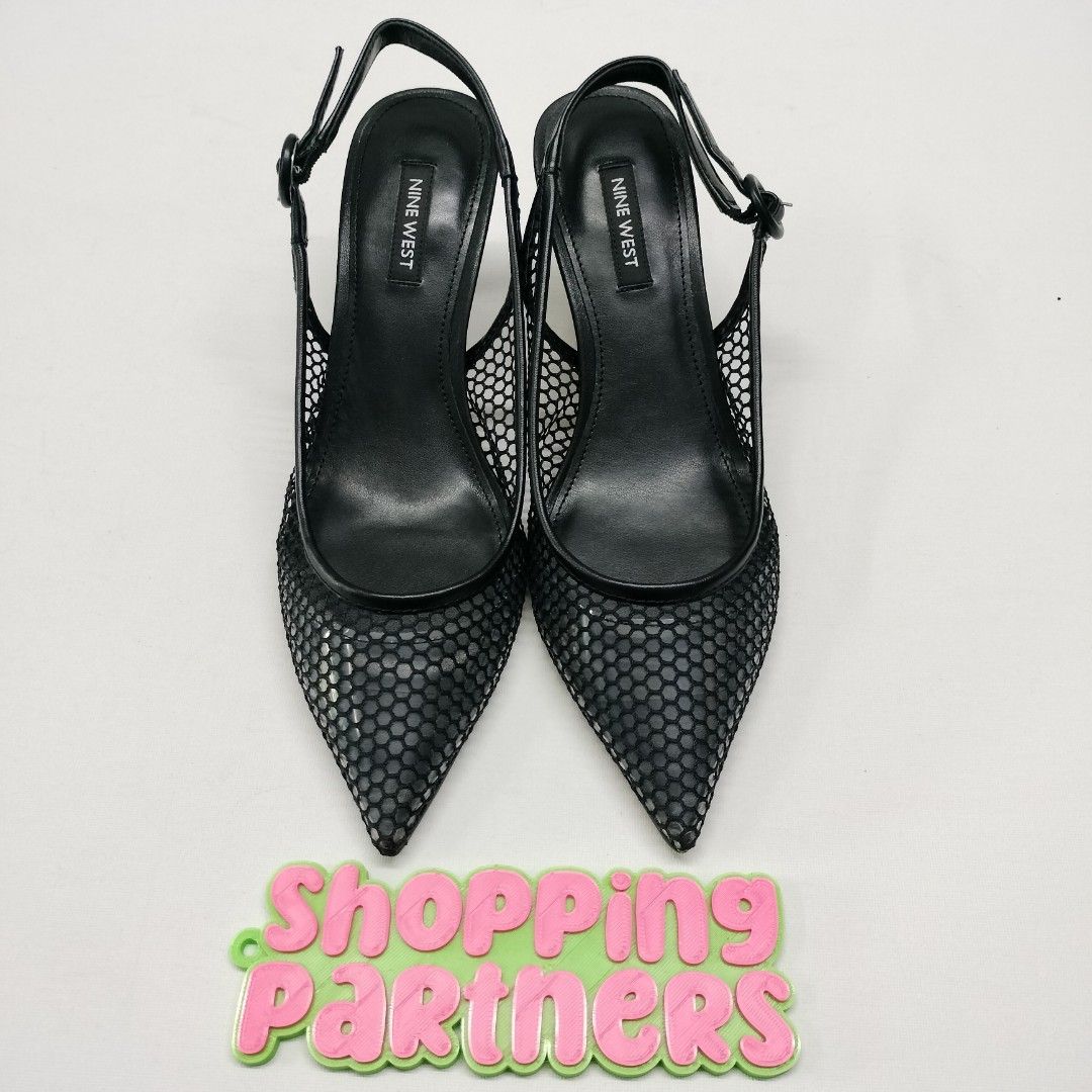 NINE WEST ALOTSP2 MESH SLINGBACK PUMPS IN BLACK Women s Fashion Footwear Heels on Carousell