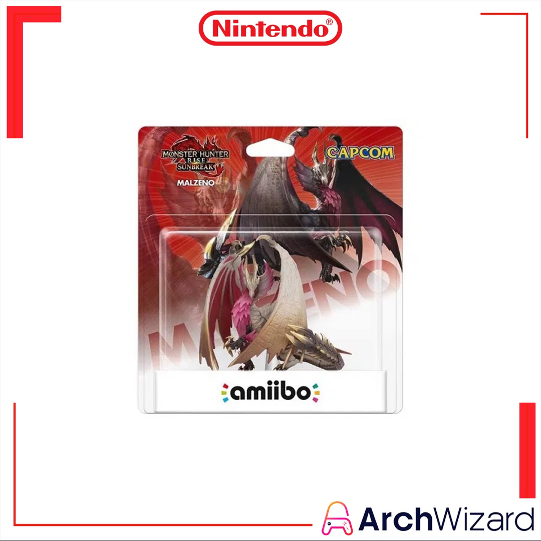 Nintendo Amiibo Malzeno Dragon from Monster Hunter Sunbreak Series