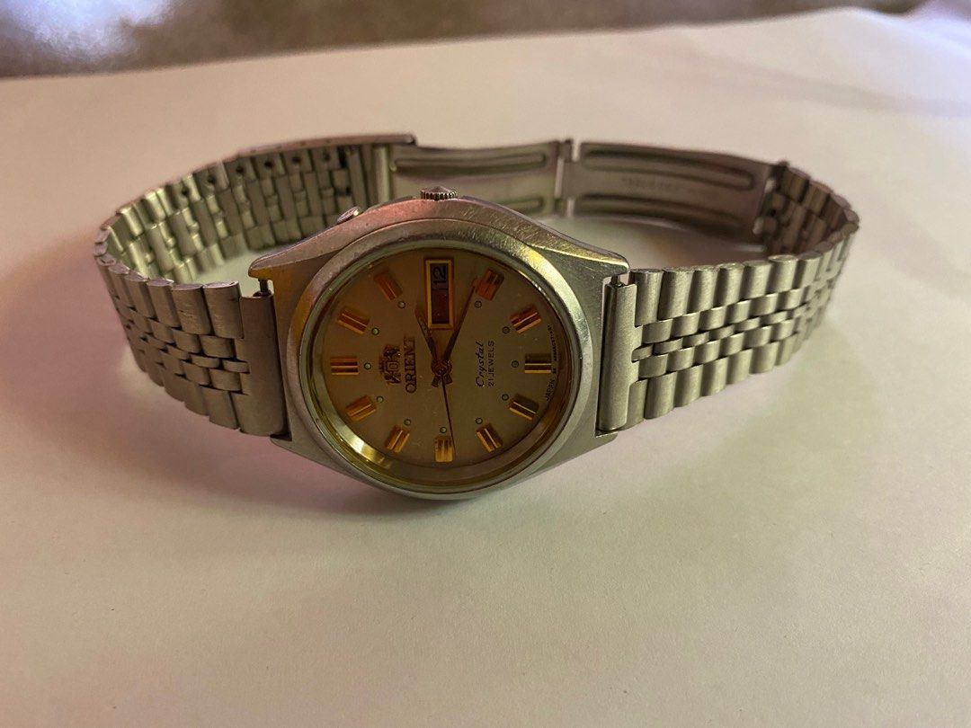 Orient watch crystal 21 sales jewels gold