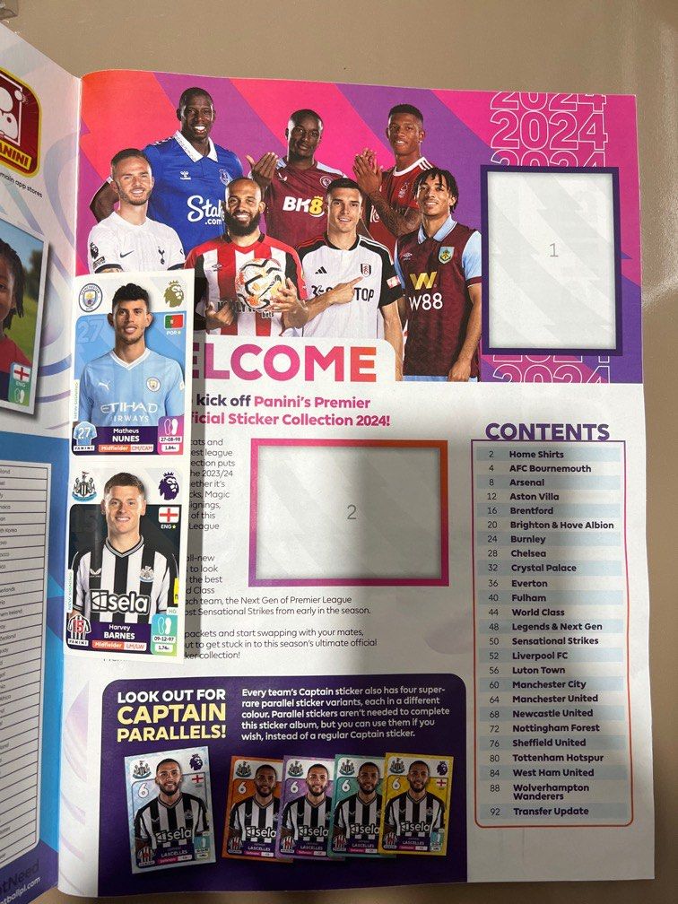 Panini premier league official sticker album 2024 softcover, Hobbies
