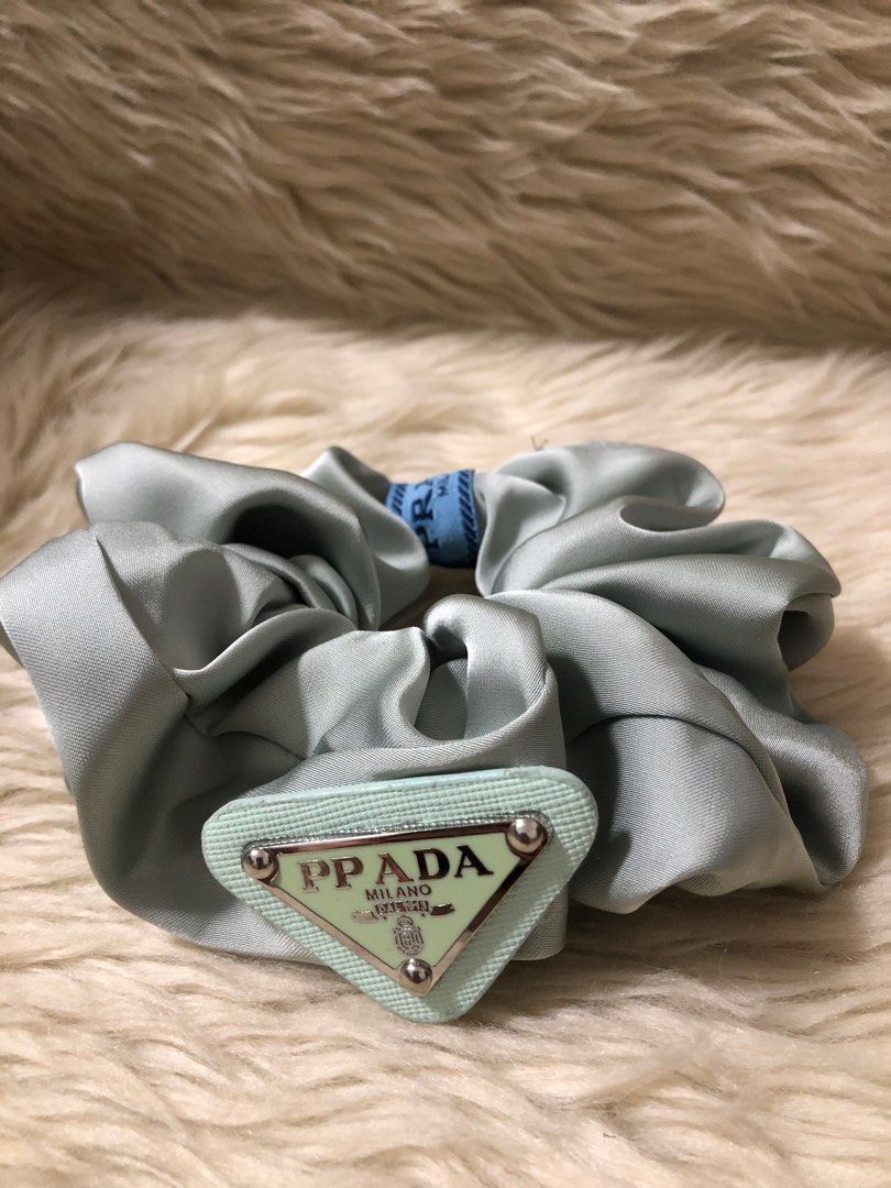 Prada Silk Scrunchie Army Green, Women display picture 2