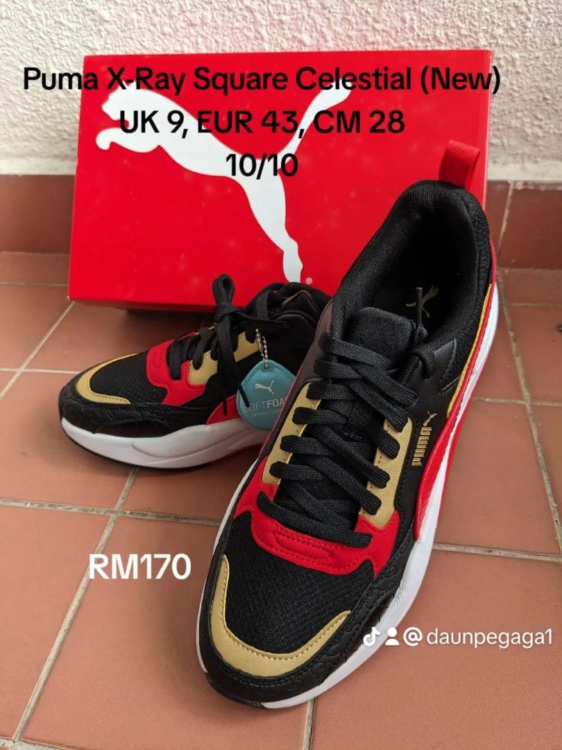 Puma X Ray Square Celestial Black Gold color New UK 9 EUR 43