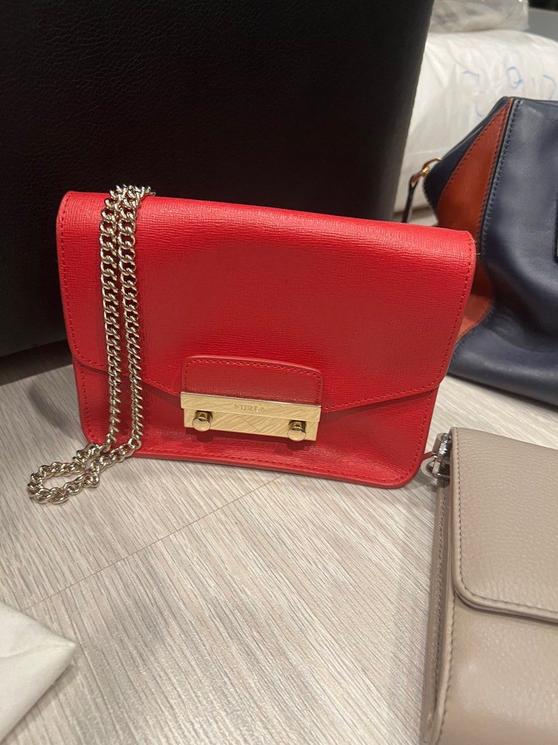 Red furla bag