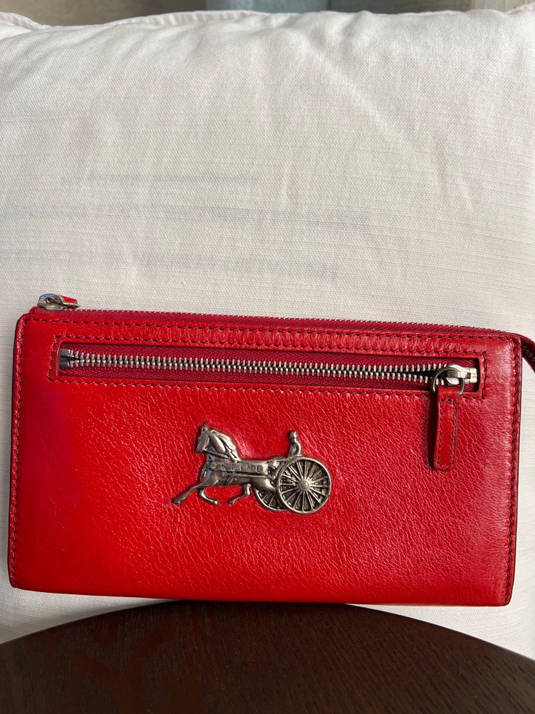 Red Leather Celine wallet Women s Fashion Bags Wallets Purses