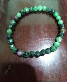 RUBY ZOISITE FACETED NATURE CRYSTAL BRACELET