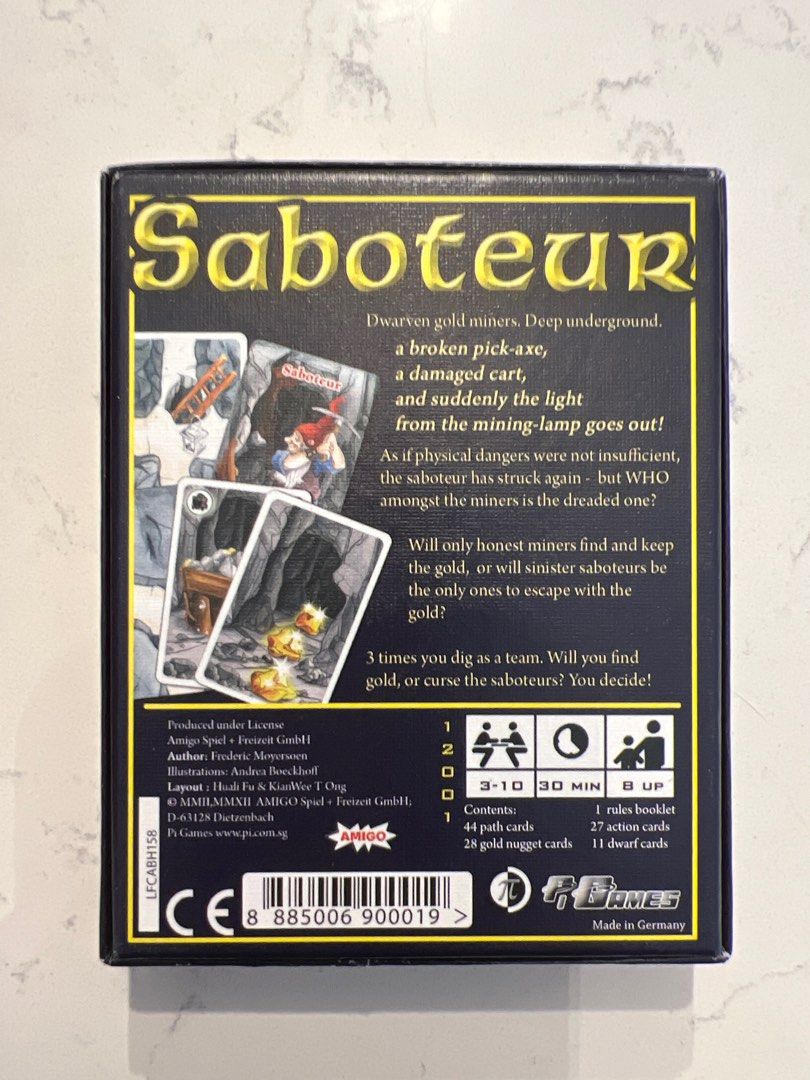 Saboteur, Hobbies & Toys, Toys & Games on Carousell