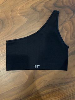 Set Active Sculptflex Ribbed One Shoulder Bra in Slate, Women's Fashion,  Activewear on Carousell