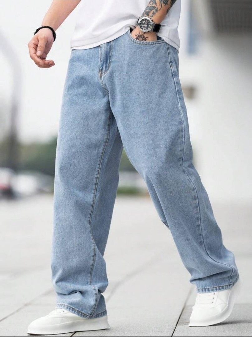 SHEIN Slant Pocket Baggy Jeans
