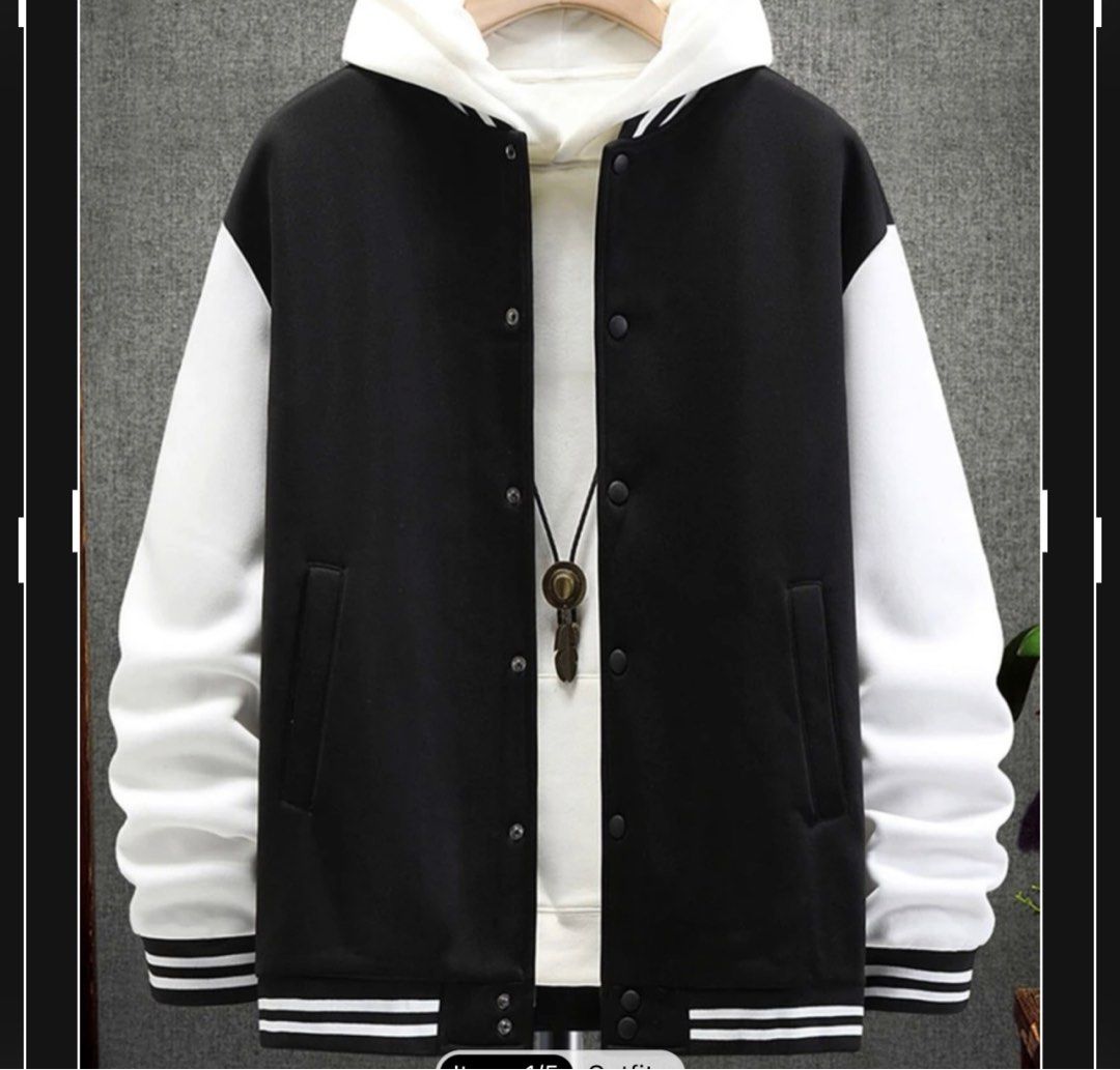Shein XXL varsity jacket, Men's Fashion, Coats, Jackets and Outerwear on Carousell