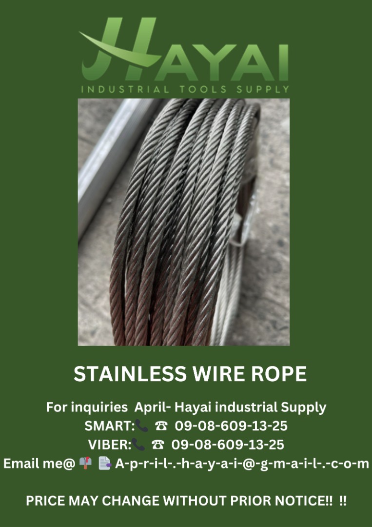 Stainless wire rope, Commercial & Industrial, Construction Tools ...