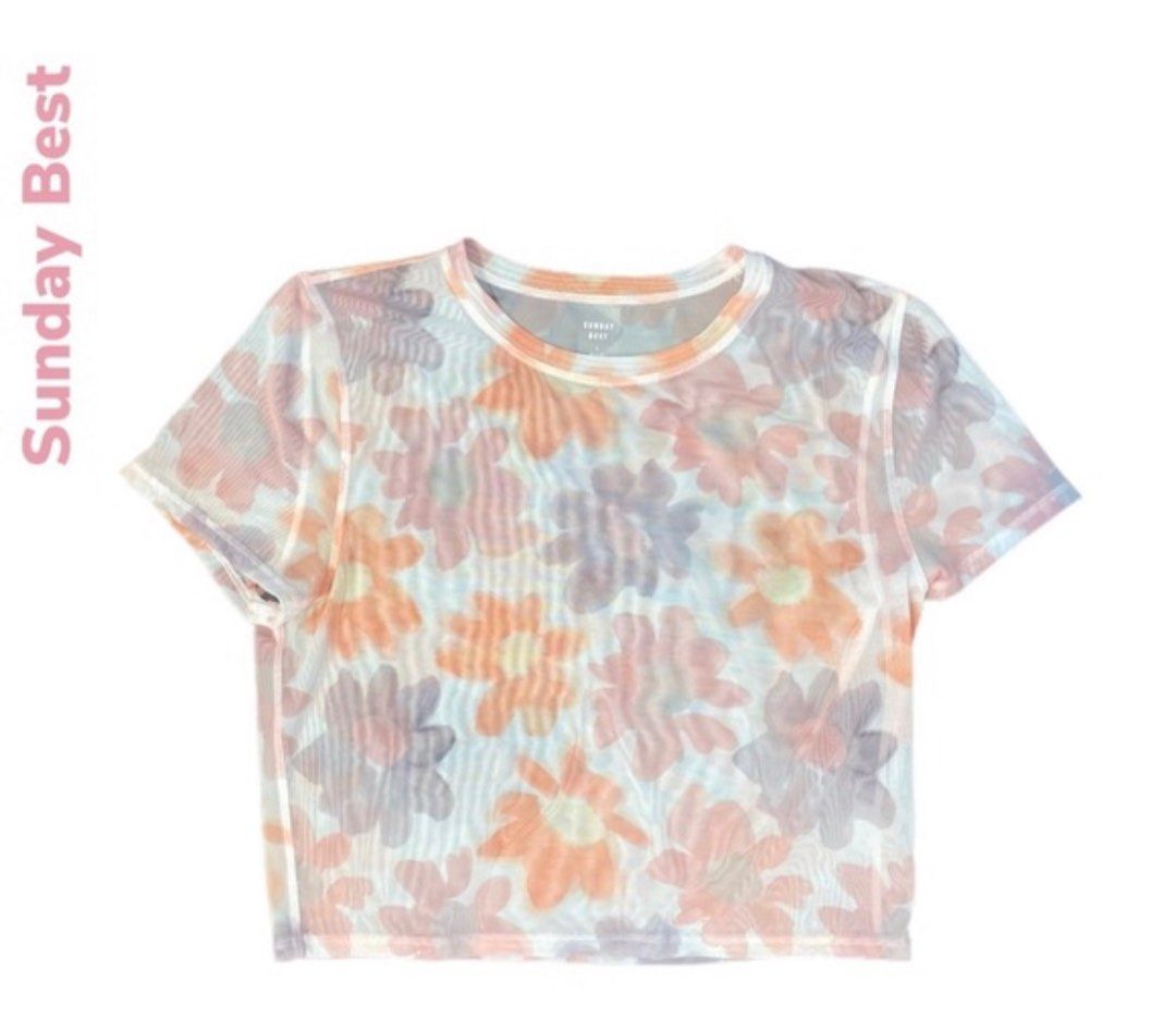 Sunday Best Dixie Mesh Top in Floral Print, Women's Fashion, Tops