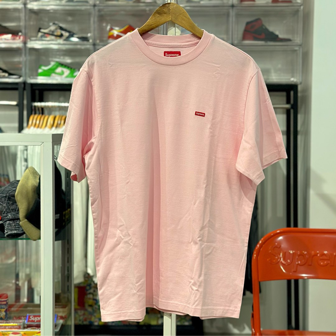 Supreme Small Box Logo Tee Pink Men s Fashion Tops Sets