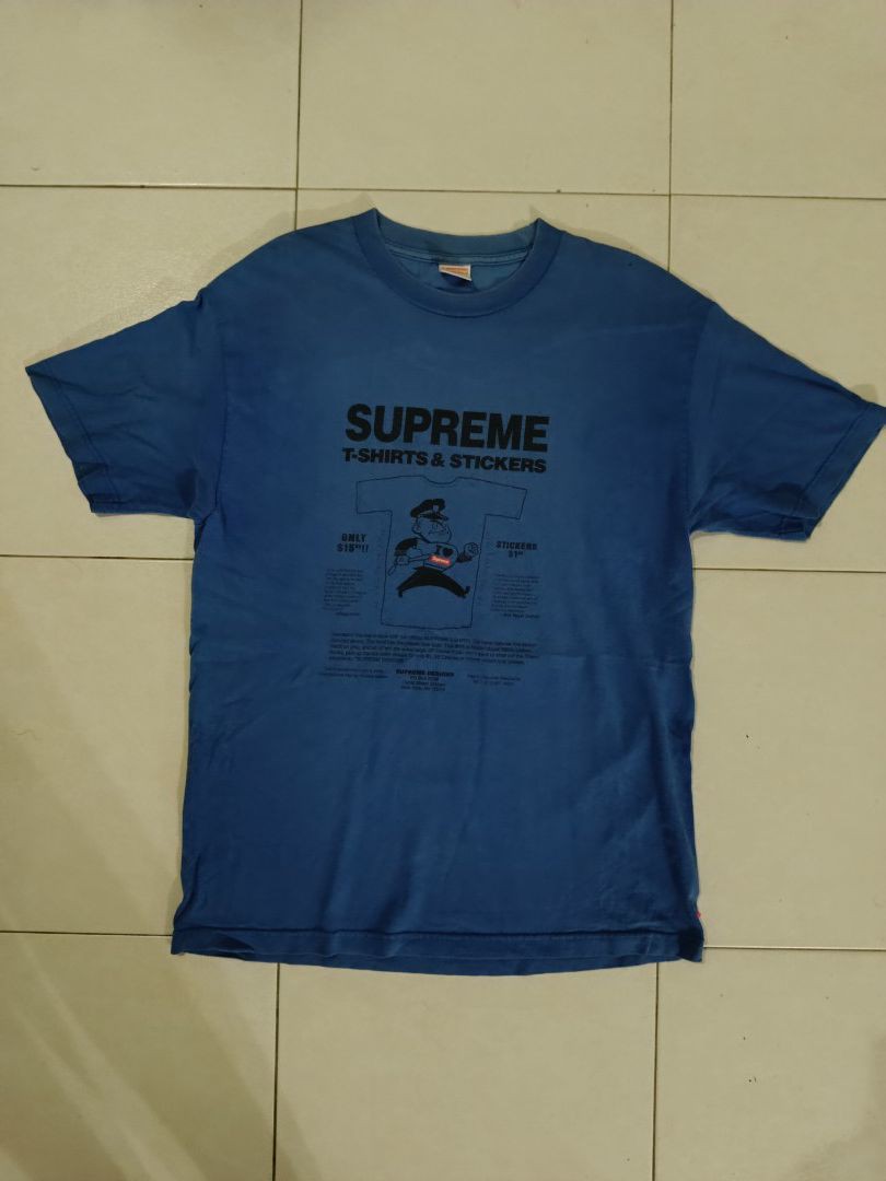 Supreme t shirt clearance and stickers tee