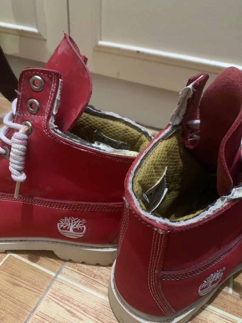 White and red timbs on sale