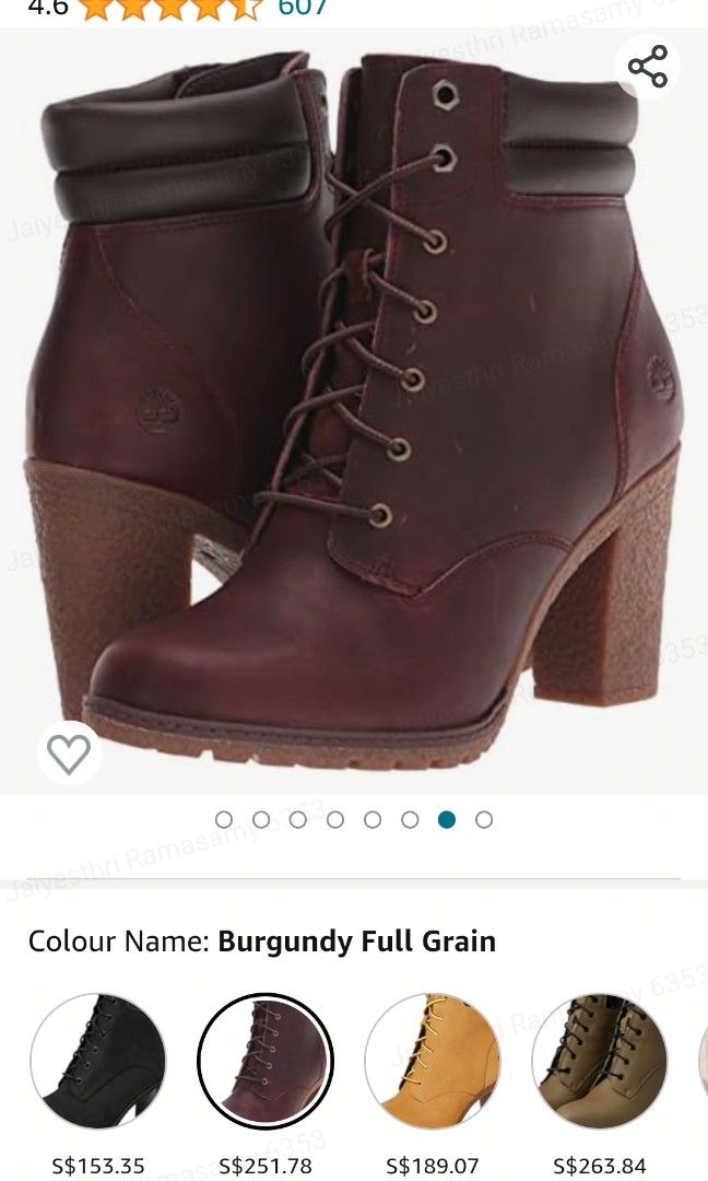 Timberland boots with heels. Wine red