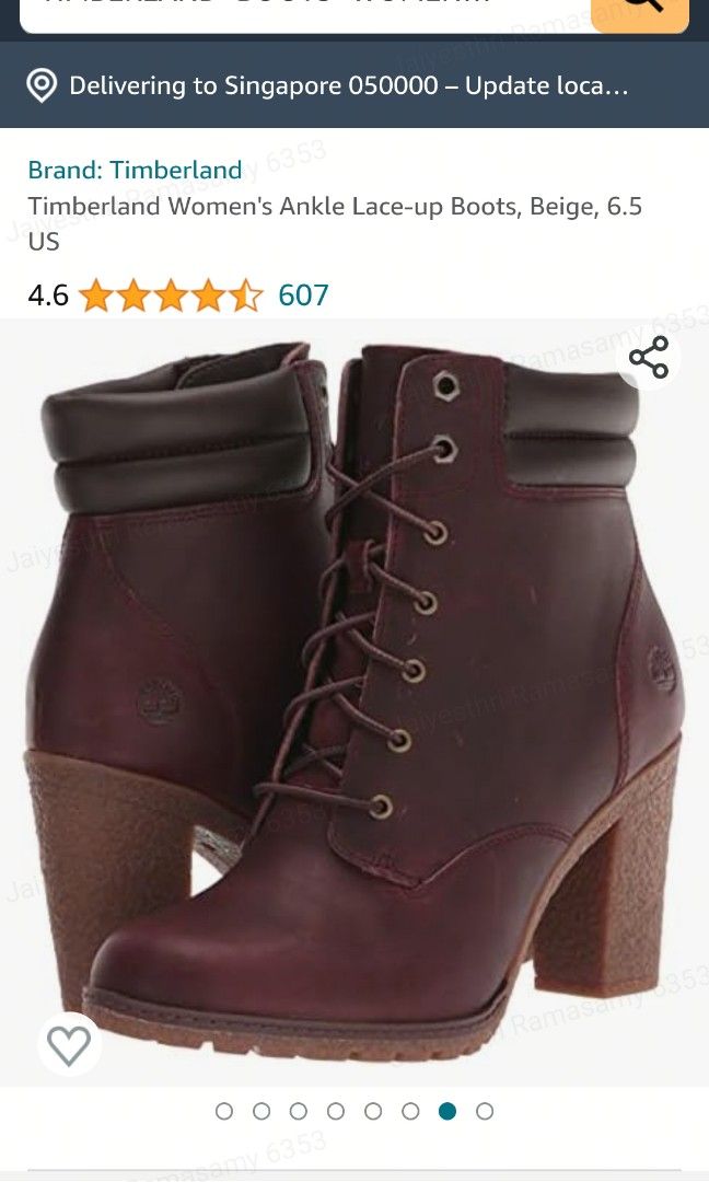 Timberland boots with heels. Wine red