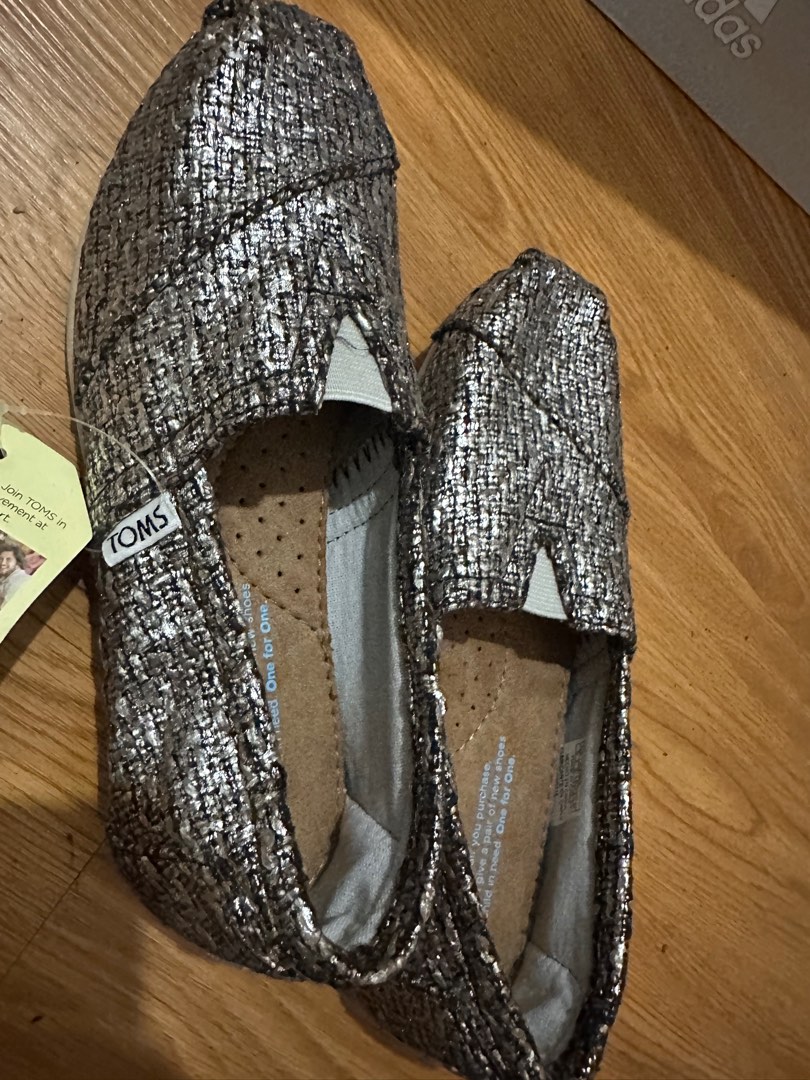 Toms shoes silver womens hotsell glitter