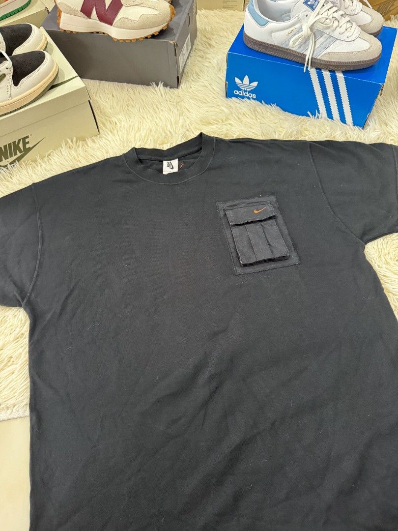 READY STOCK TRAVIS SCOTT BLACK POCKET TEE NIKE NRG AG TEE