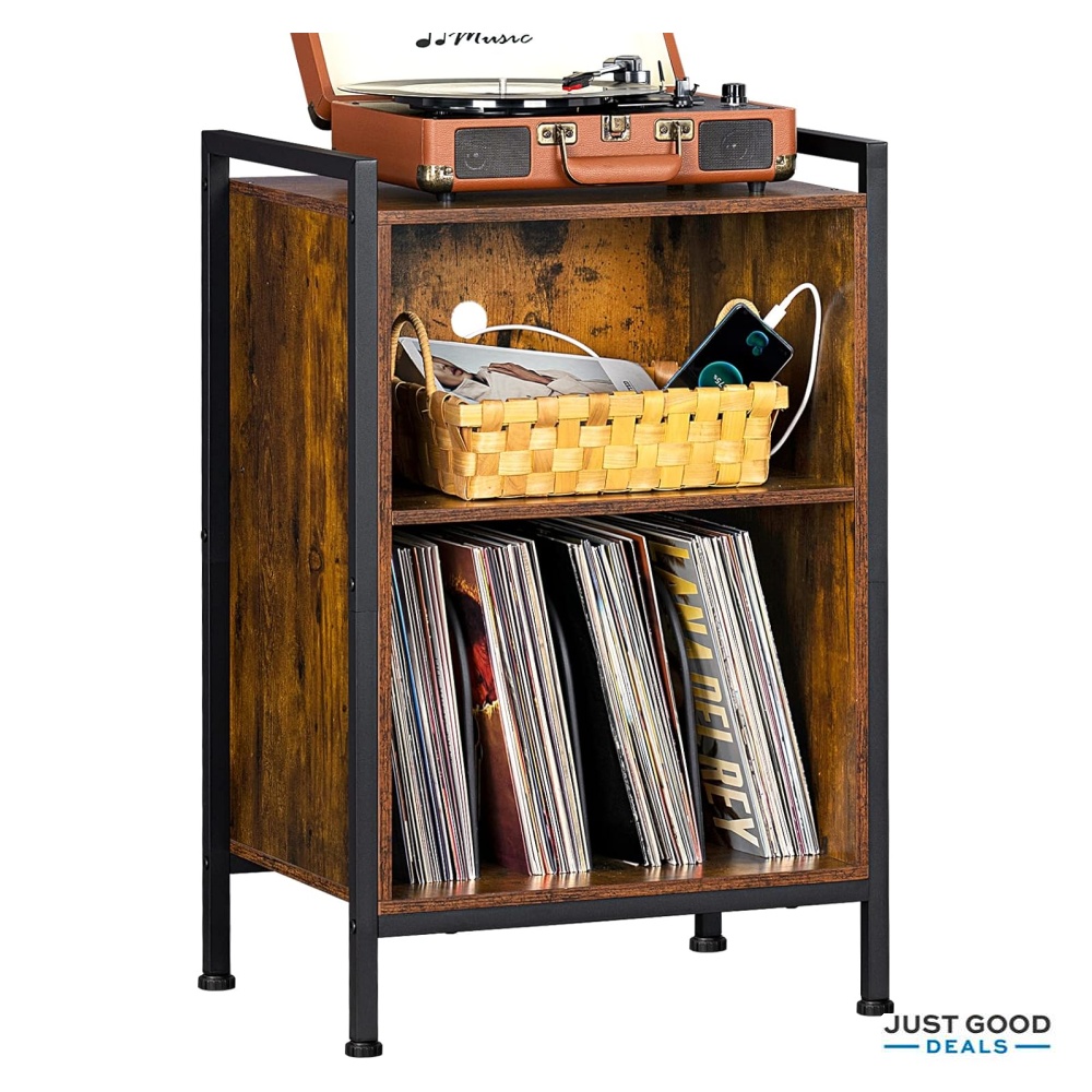 TUTOTAK Record Player Stand, Record Storage Table, End Table with