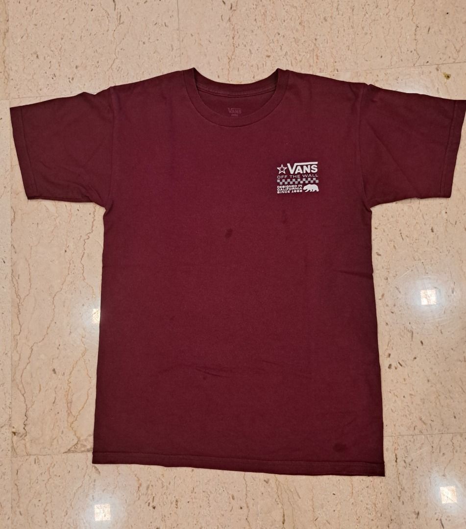 Maroon best sale vans shirt