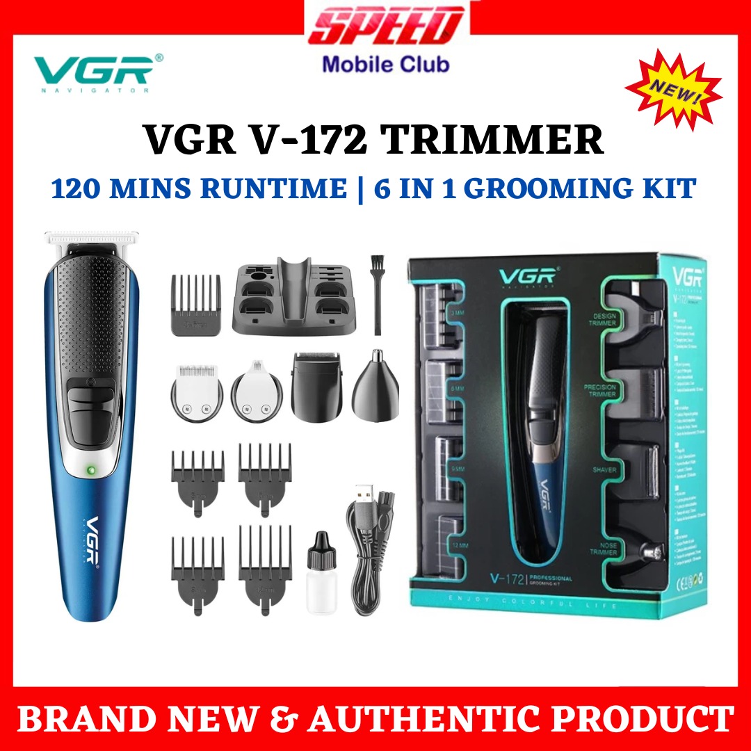 VGR V-172 Professional Rechargeable Cordless Grooming kit - 120 Min ...