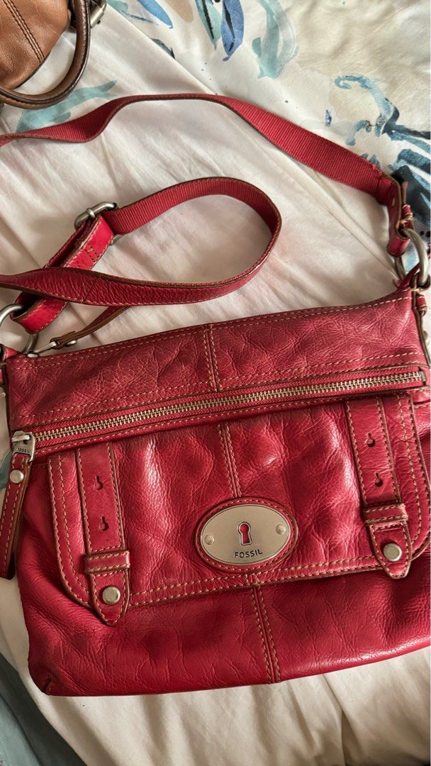 Fossil red crossbody top bag
