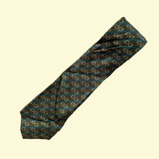 Vintage Gucci Horsebit Print Italian Necktie