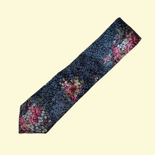 Vintage Lanvin Floral Print Traditional Necktie