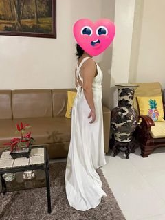 Calvin Klein Vintage Wedding Gown / Reception Gown / Calvin Klein Formal Maxi Dress Ivory Sequin Cross Back Faux Silk Party Cruise