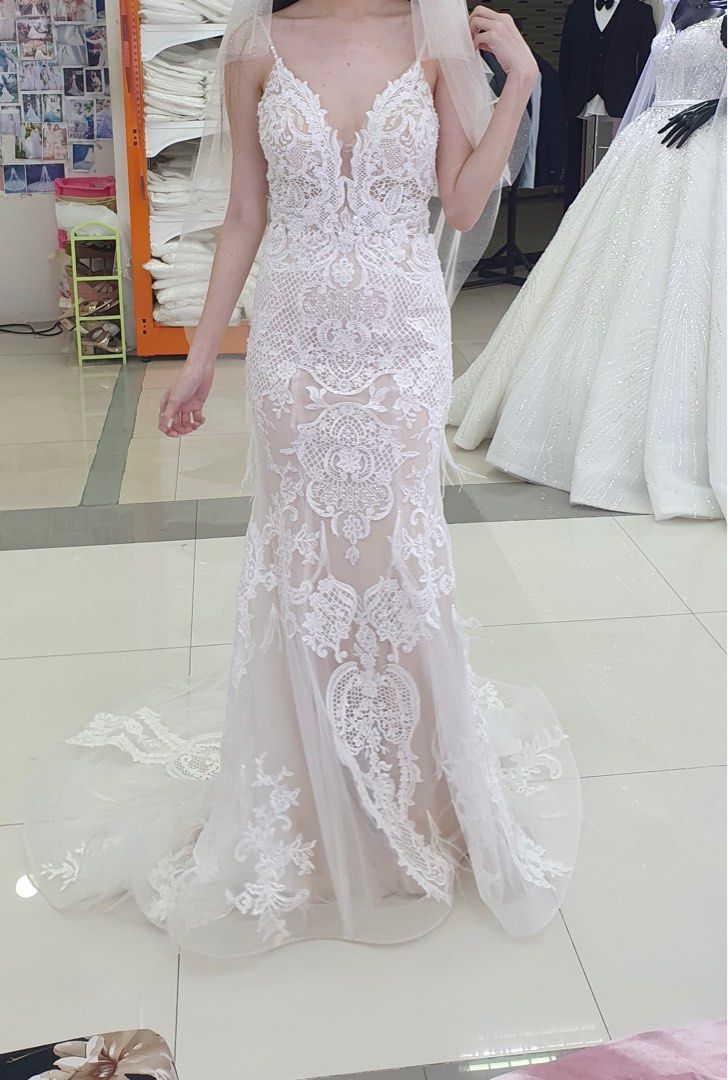 Low cut bridesmaid dress cheap