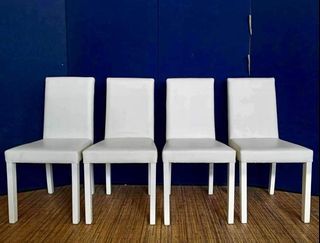WHITE 4 DINING CHAIRS