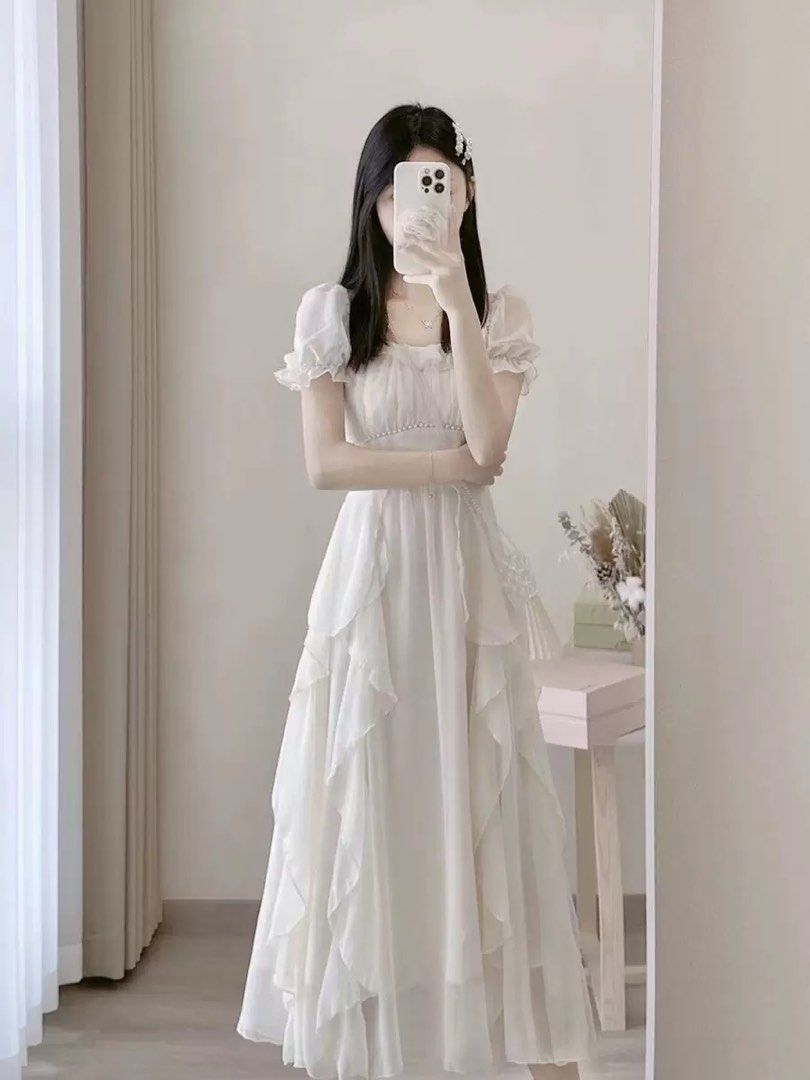 White long frock for women clearance