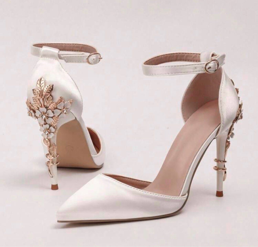White Wedding Engagement Heels Women s Fashion Footwear Heels