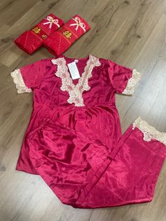 Sexy Pajamas Lace Crochet Womens Sexy Lingerie Satin Sleepwear 2-Pieces  Short Pants Lingerie Pyjamas Set