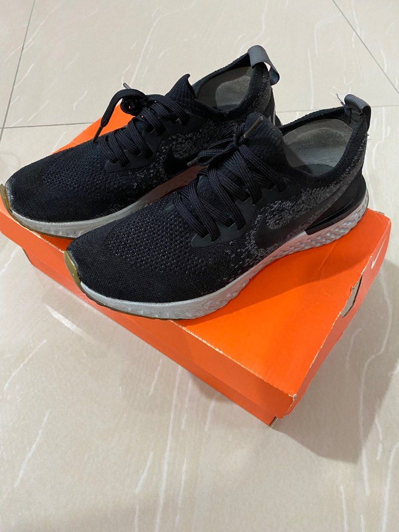 Nike epic react flyknit 2 black and orange clearance