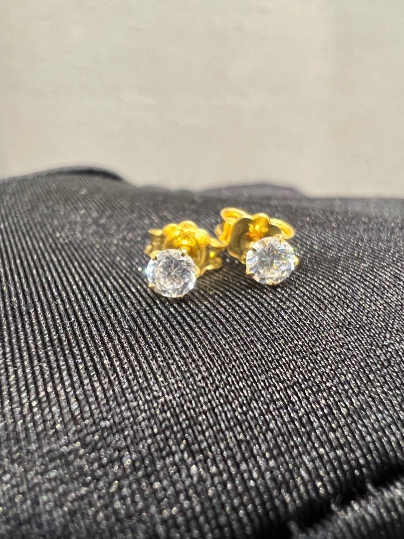 Gold and sales stone earrings