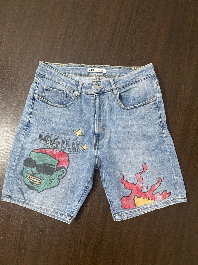 Zara denim 2025 shorts mens