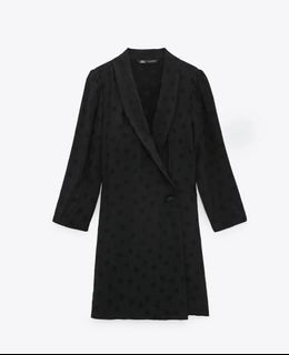 Zara ONHAND BrandNew ✨Womens Eu XS & Medium Only✨Polka Printed Jacquard Dress Blazer Jumpsuit/Romper