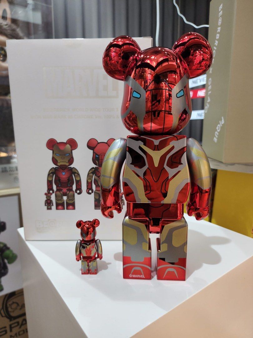 BE@RBRICK IRONMANMARK85 CHROME 100％&amp;400％ BE@RBRICK Iron man Mark85 Chrome Ver. 100％ & 400％ for sale
