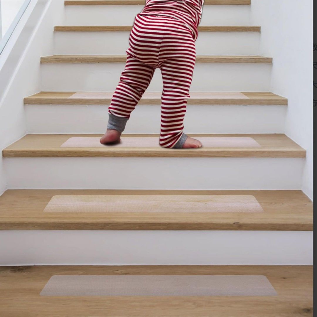15pcs Stair Anti-slip Strips Stair With Roller Set Peva Anti-slip Adhesive  Stickers