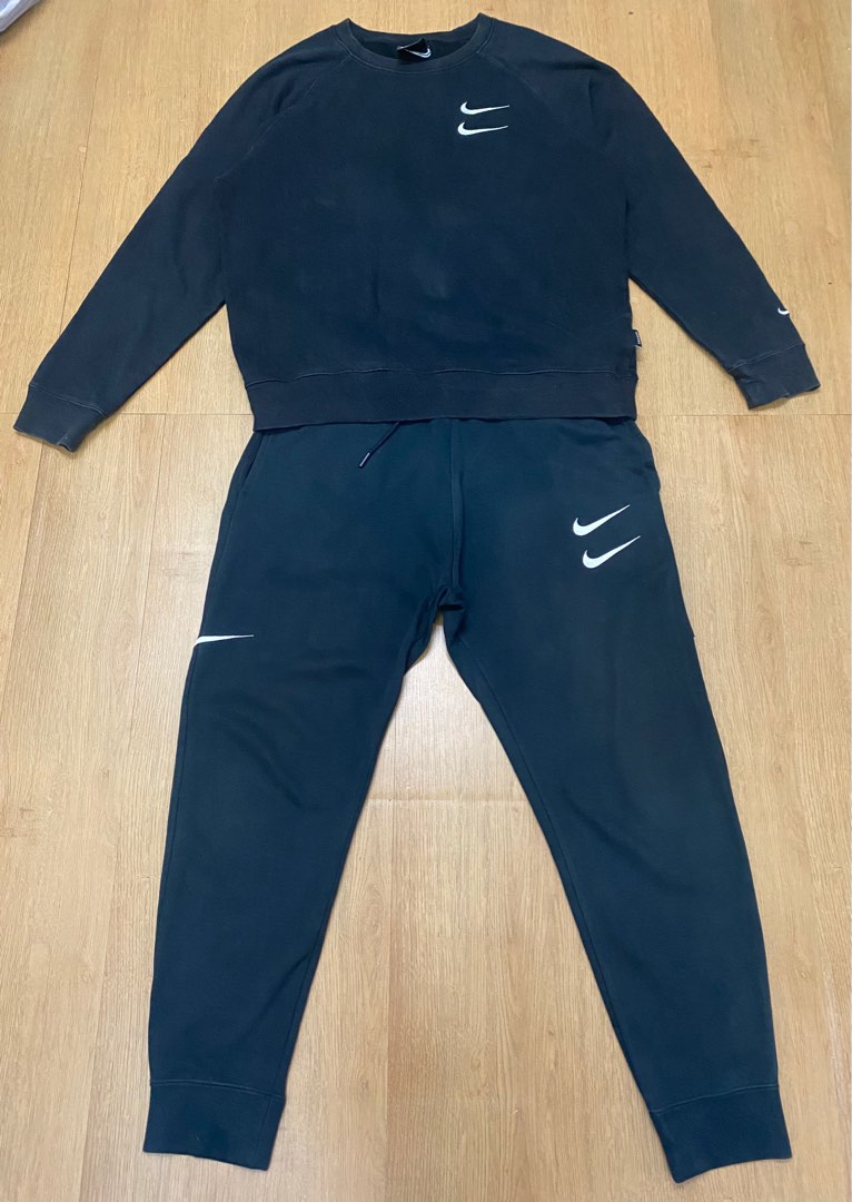 1 Set Nike Double Swoosh Sweatshirt Joggers Pants Men s Fashion
